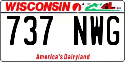 WI license plate 737NWG
