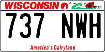 WI license plate 737NWH