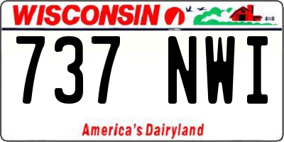 WI license plate 737NWI