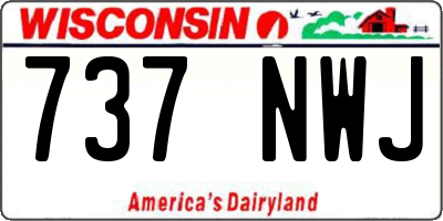 WI license plate 737NWJ