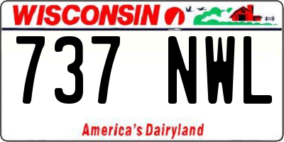 WI license plate 737NWL