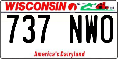 WI license plate 737NWO