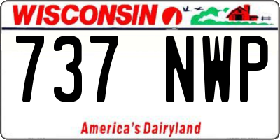 WI license plate 737NWP