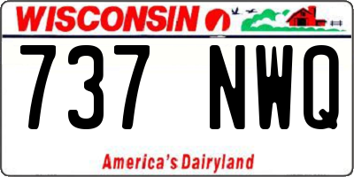 WI license plate 737NWQ