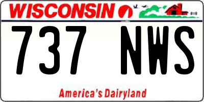 WI license plate 737NWS