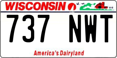 WI license plate 737NWT