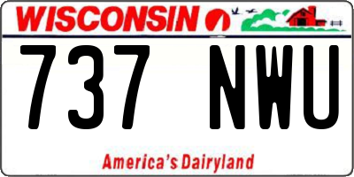 WI license plate 737NWU