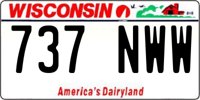 WI license plate 737NWW