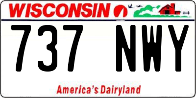 WI license plate 737NWY
