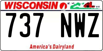 WI license plate 737NWZ