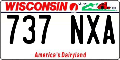WI license plate 737NXA