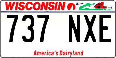 WI license plate 737NXE