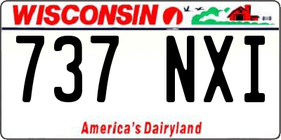 WI license plate 737NXI