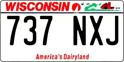 WI license plate 737NXJ