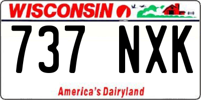 WI license plate 737NXK