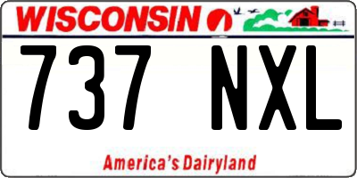 WI license plate 737NXL