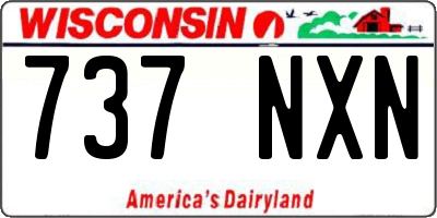 WI license plate 737NXN