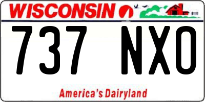 WI license plate 737NXO