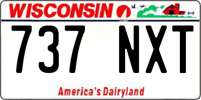 WI license plate 737NXT