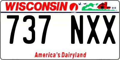 WI license plate 737NXX