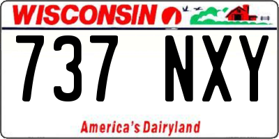 WI license plate 737NXY