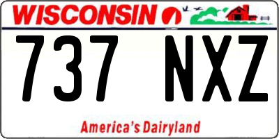 WI license plate 737NXZ