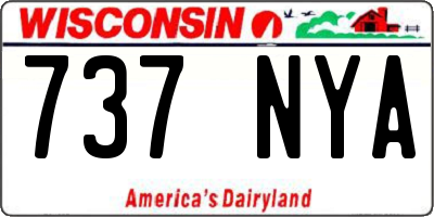 WI license plate 737NYA