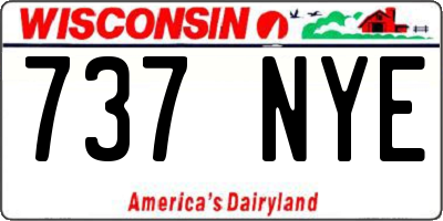 WI license plate 737NYE