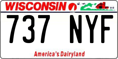 WI license plate 737NYF