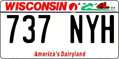 WI license plate 737NYH