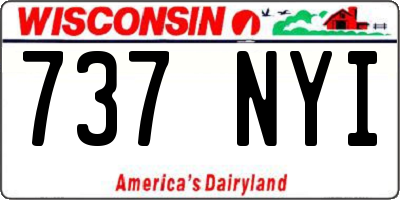 WI license plate 737NYI