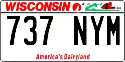 WI license plate 737NYM