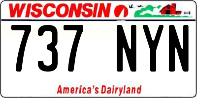 WI license plate 737NYN