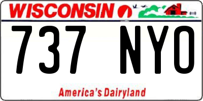 WI license plate 737NYO