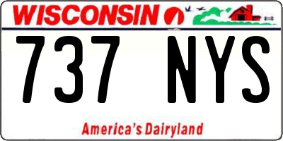 WI license plate 737NYS