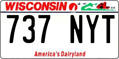 WI license plate 737NYT