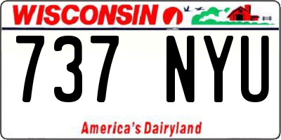 WI license plate 737NYU
