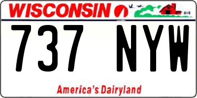 WI license plate 737NYW