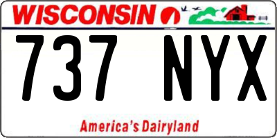 WI license plate 737NYX