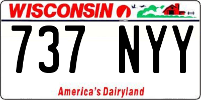WI license plate 737NYY
