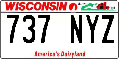 WI license plate 737NYZ