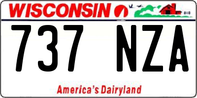 WI license plate 737NZA