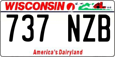 WI license plate 737NZB