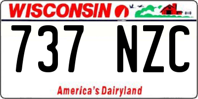 WI license plate 737NZC