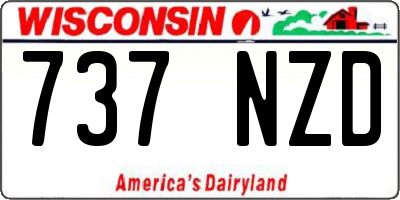 WI license plate 737NZD