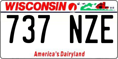 WI license plate 737NZE