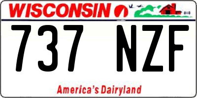 WI license plate 737NZF