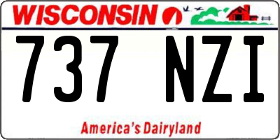 WI license plate 737NZI