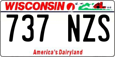 WI license plate 737NZS