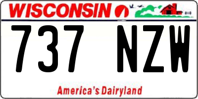 WI license plate 737NZW